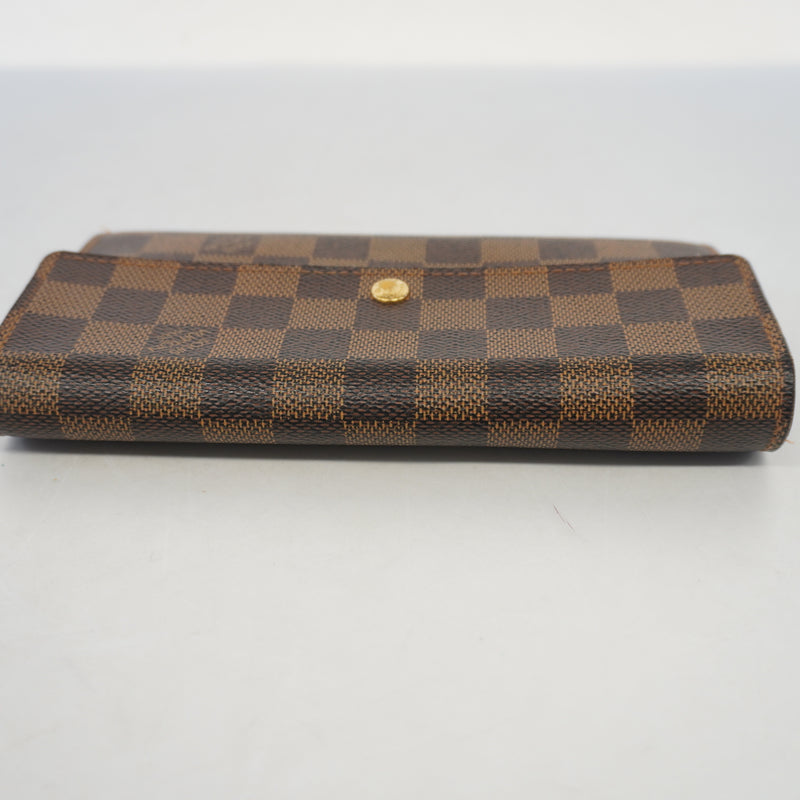 Auth Louis Vuitton Damier Portofeuil Sara N61734 Womens Long Wallet (bi-fold)