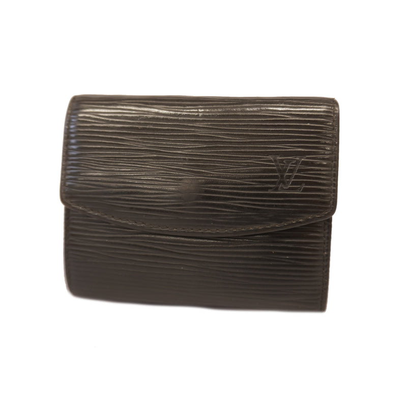 Auth Louis Vuitton Epi Porto Monesampur M63412 Mens Coin Purse/coin Case Noir