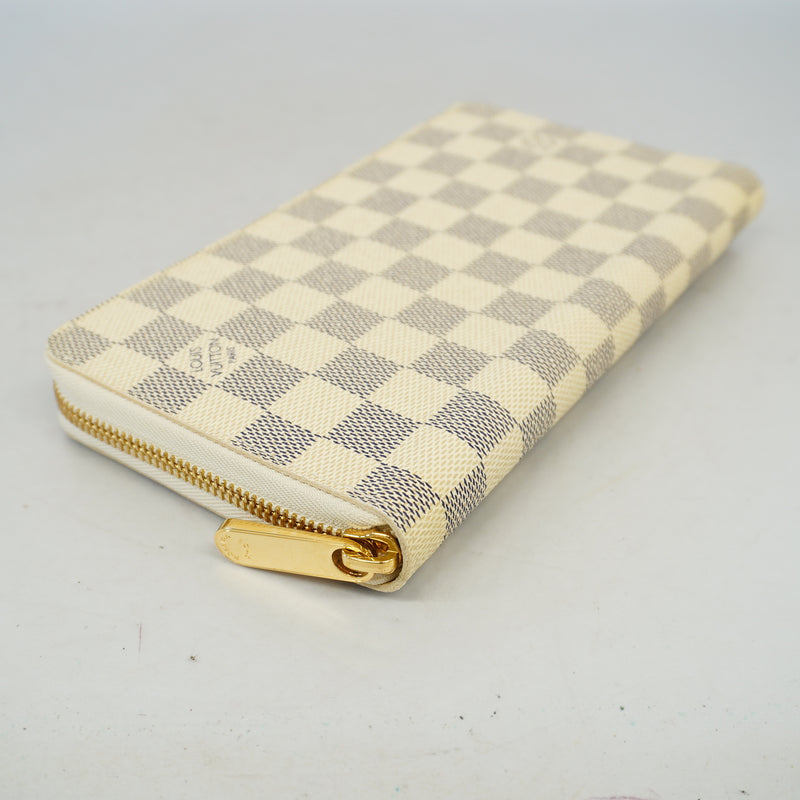 Auth Louis Vuitton Damier Azur Zippy Organizer N60012 Womens Long Wallet