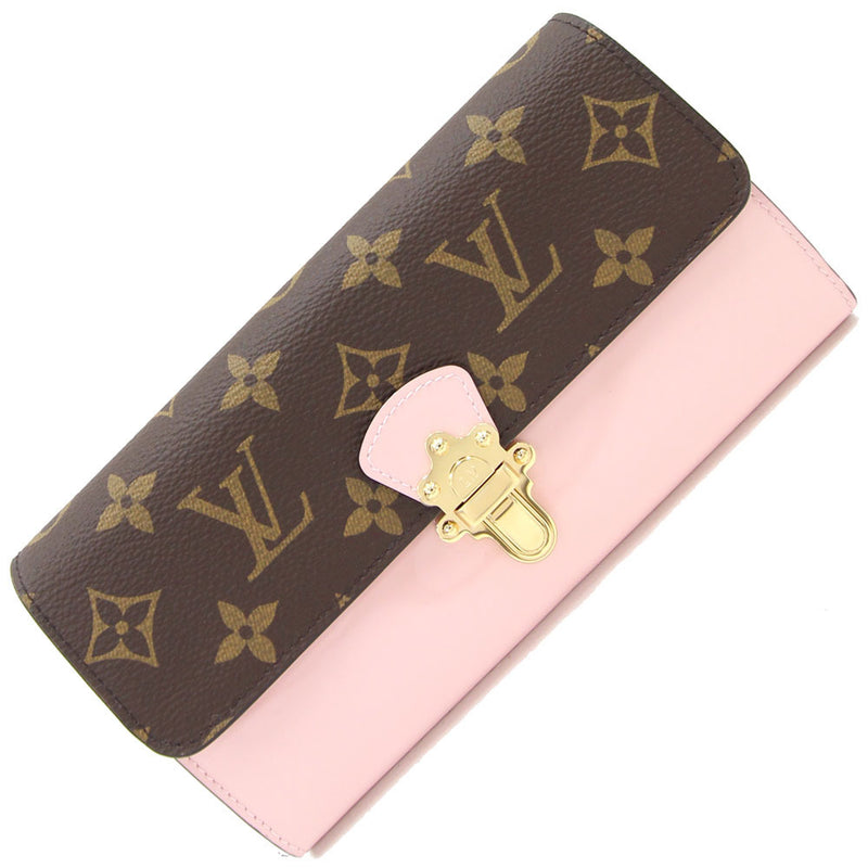 Louis Vuitton Bi-Fold Wallet Monogram Portofeuil Cherrywood M61719 Rose Ballerine Verni Patent Enamel Ladies