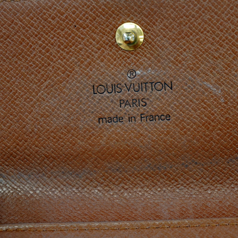Auth Louis Vuitton Monogram Portofeuil Elise M61654 MenWomenUnisex Wallet