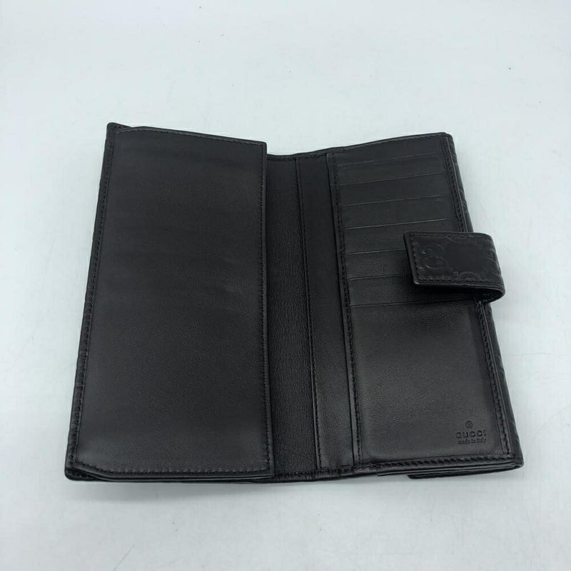 GUCCI 112715 Shima leather W hook brown long wallet Gucci