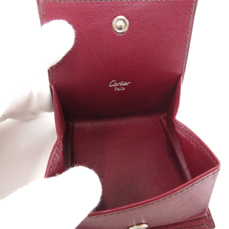 Cartier motif coin case leather canvas mens