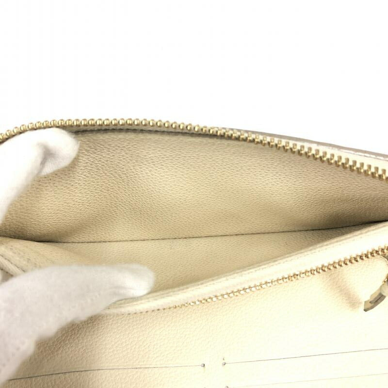 LOUIS VUITTON Louis Vuitton M93437 Portofeuil Scretlon Monogram Amplant White Round Wallet