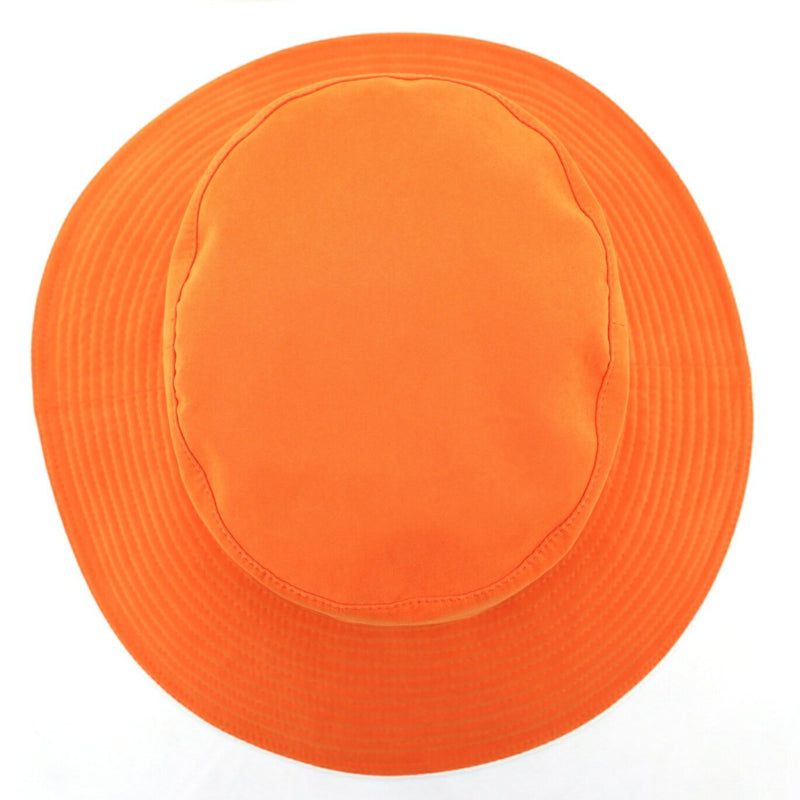 Hermes Lamb Leather Switching Bucket Hat Ladies Orange 58