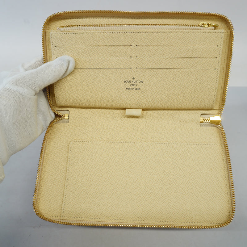Auth Louis Vuitton Damier Azur Zippy Organizer N60012 Womens Long Wallet
