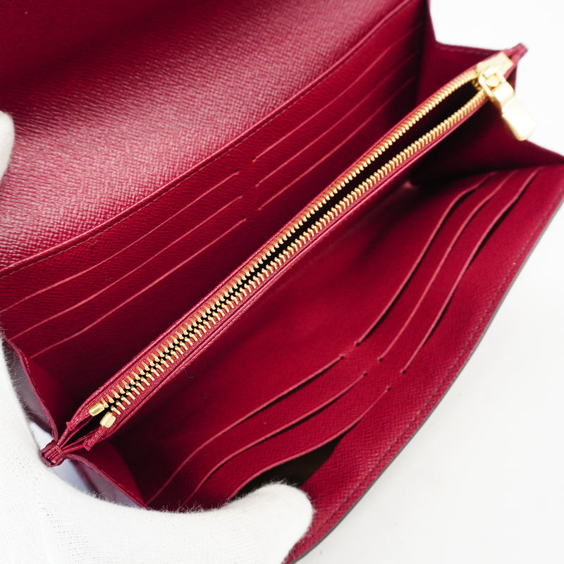 Auth Louis Vuitton Monogram Portefeuille Sara M62234 Womens Long Wallet Fuchsia