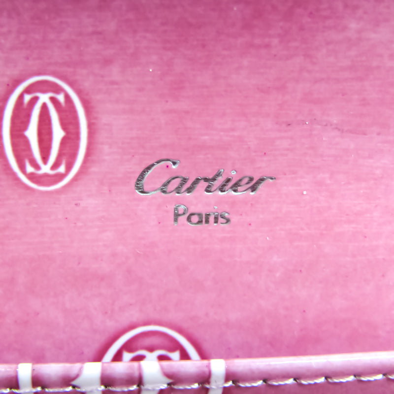 Cartier Happy Birthday L3001282 Womens Enamel Leather Long Wallet (bi-fold) Pink