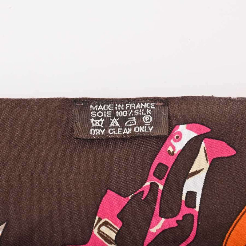 Hermes Womens Silk Scarf Brown