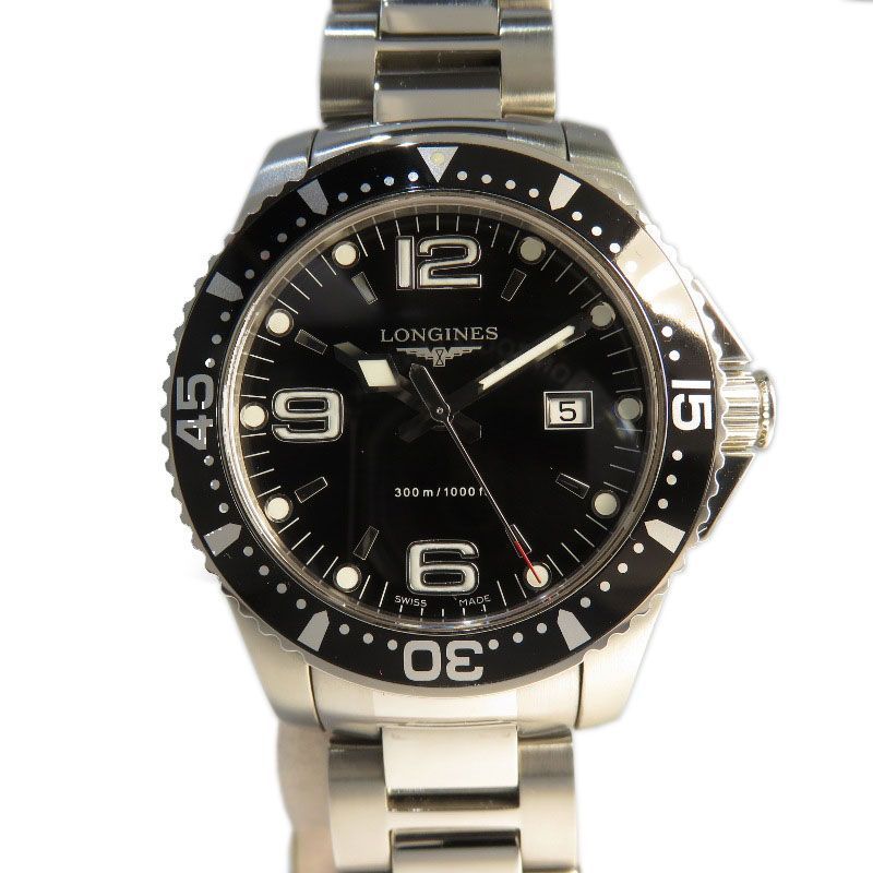 LONGINES Longines HydroConquest Date L3.640.4 Quartz Mens Watch Black Dial