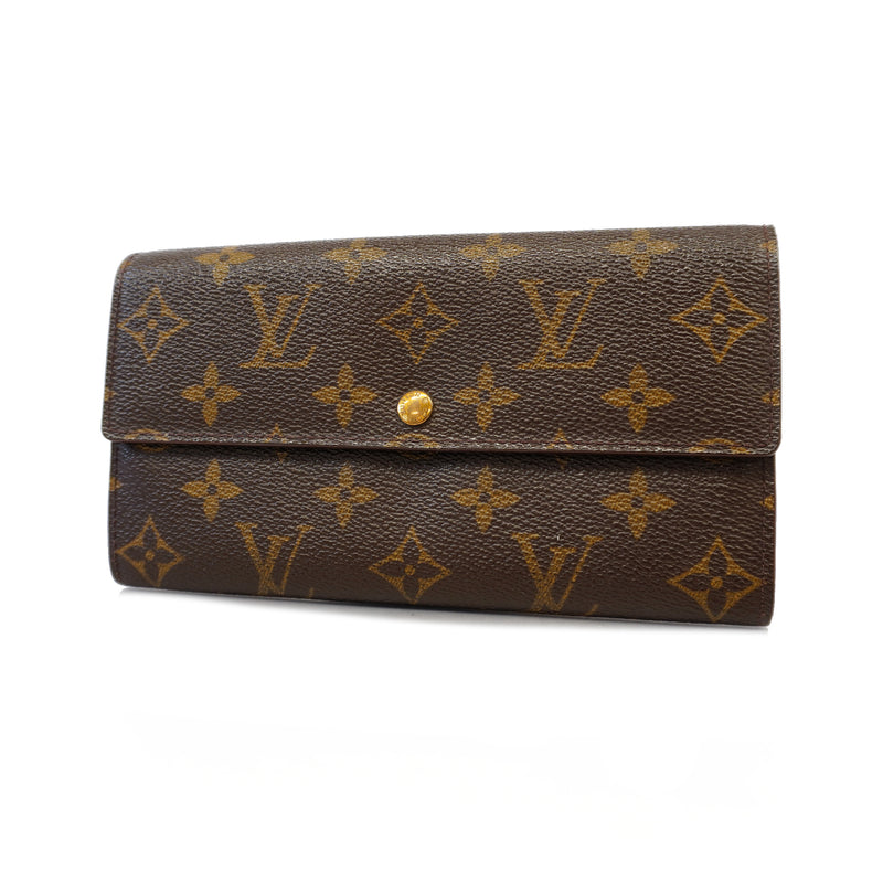 Auth Louis Vuitton Monogram Portomone Credit M61725 Womens Long Wallet (bi-fol