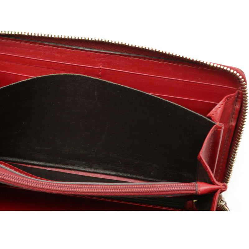 GUCCI Gucci Micro Shima Round Wallet Patent Leather Enamel Ribbon Red 258406