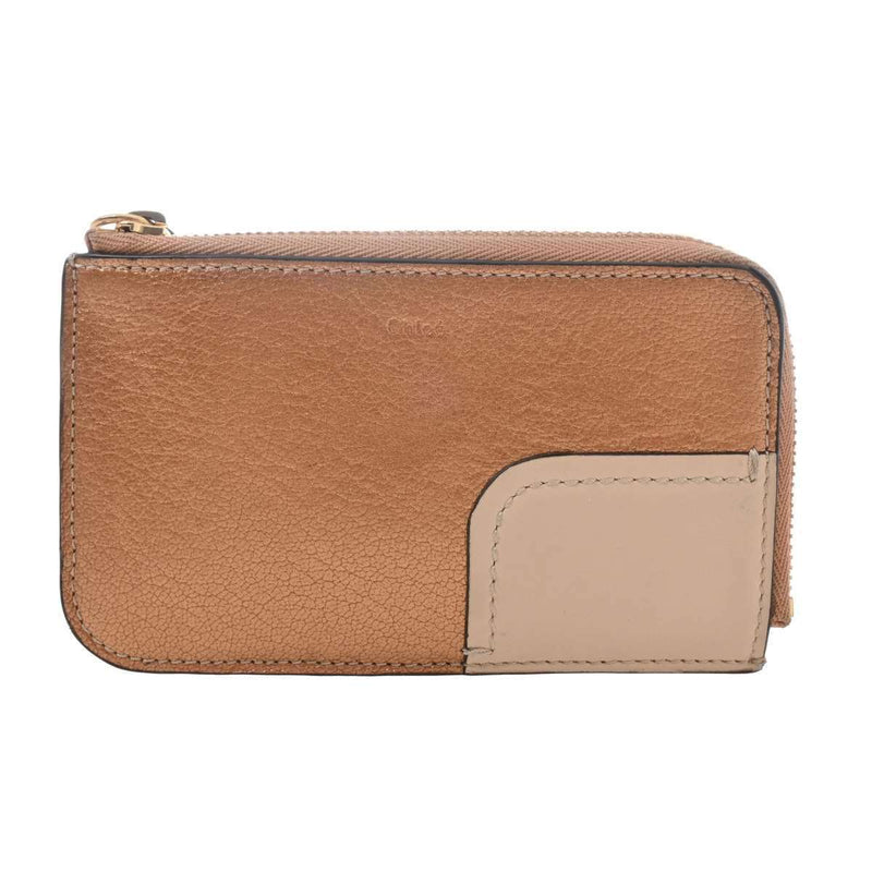 Chlo Leather Card Case Gold