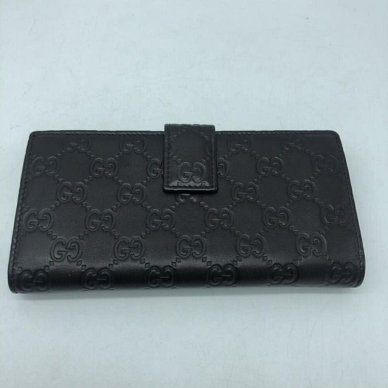 GUCCI 112715 Shima leather W hook brown long wallet Gucci