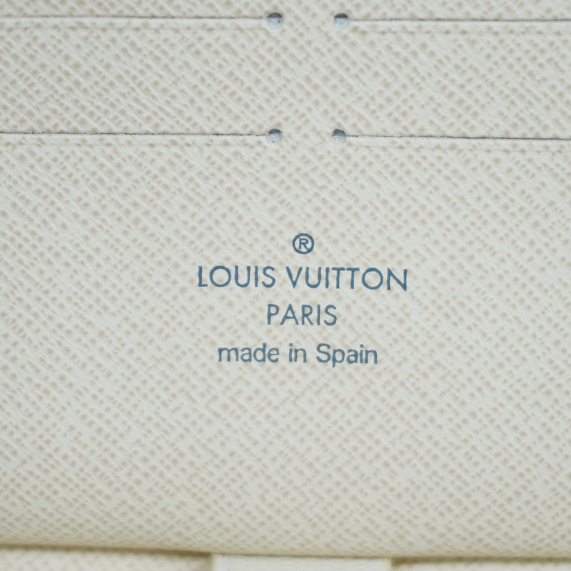 Auth Louis Vuitton Damier Azur Zippy Organizer N60012 Womens Long Wallet