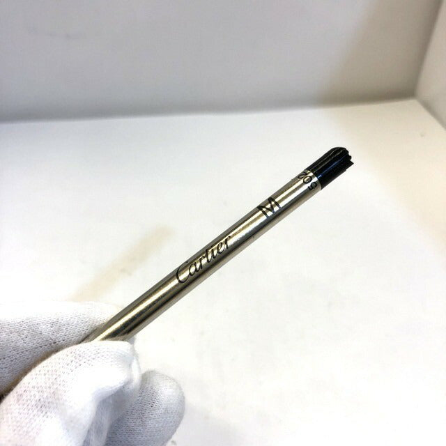 Cartier Ballpoint Pen Santos de Godron Motif OP000060 Gold Ink Black M Men Women