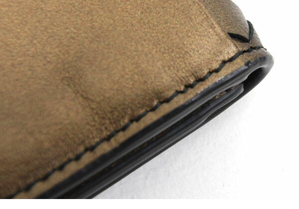Bottega Veneta Business Card Holder Intrecciato 113945 Bronze Leather Case Mens Womens