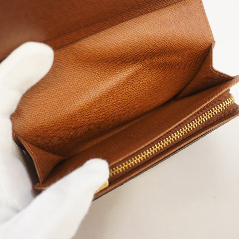 Auth Louis Vuitton Monogram Portofeuil Tresor M61736 MenWomenUnisex Wallet (bi-fold)