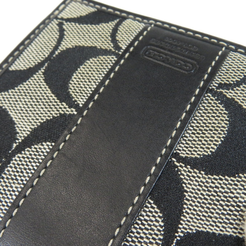 Coach Signature Bi-Fold Wallet Canvas Leather Ladies