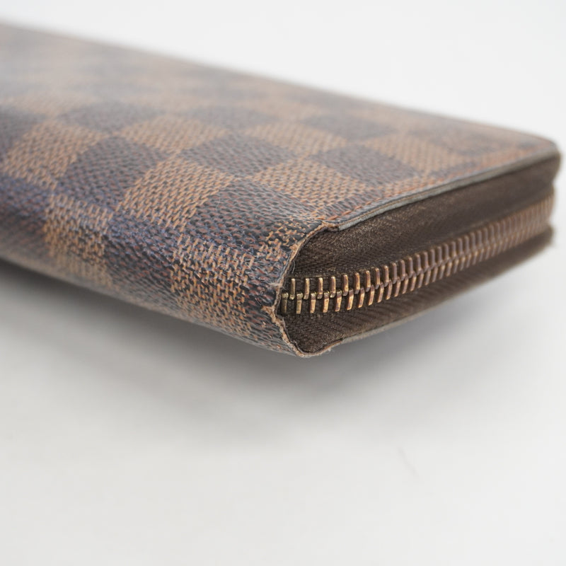Auth Louis Vuitton Damier Zippy Wallet N60015 MenWomenUnisex Long Wallet (bi-fold)