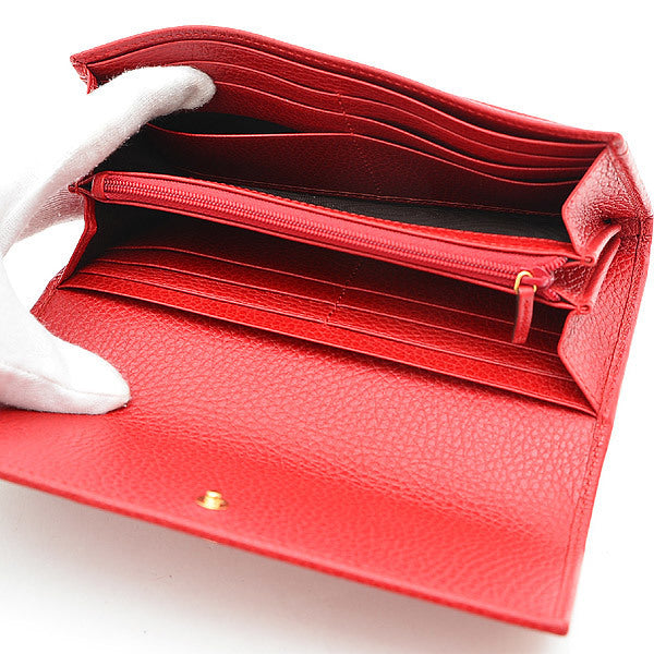 Gucci Petit Marmont Bi-Fold Wallet Leather Red 456116