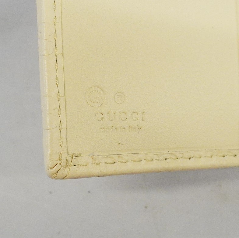 Auth Gucci Guccissima Bi-fold Wallet 510318 Womens Leather Wallet (bi-fold) Off-white