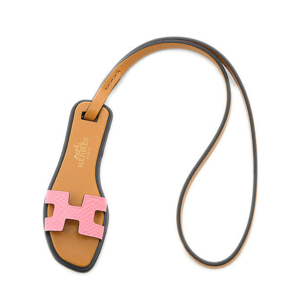 Hermes Oran Nano Charm Rose Confetti Natural Sable Black