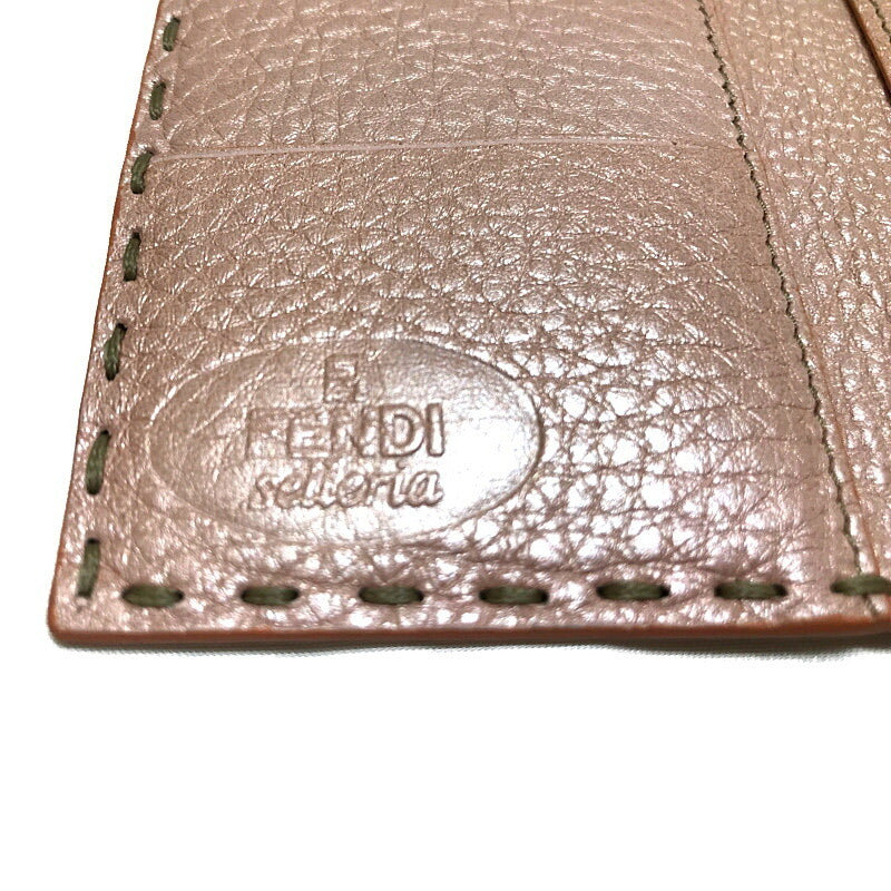 FENDI selleria card case pass leather pink ladies with box 7M0145