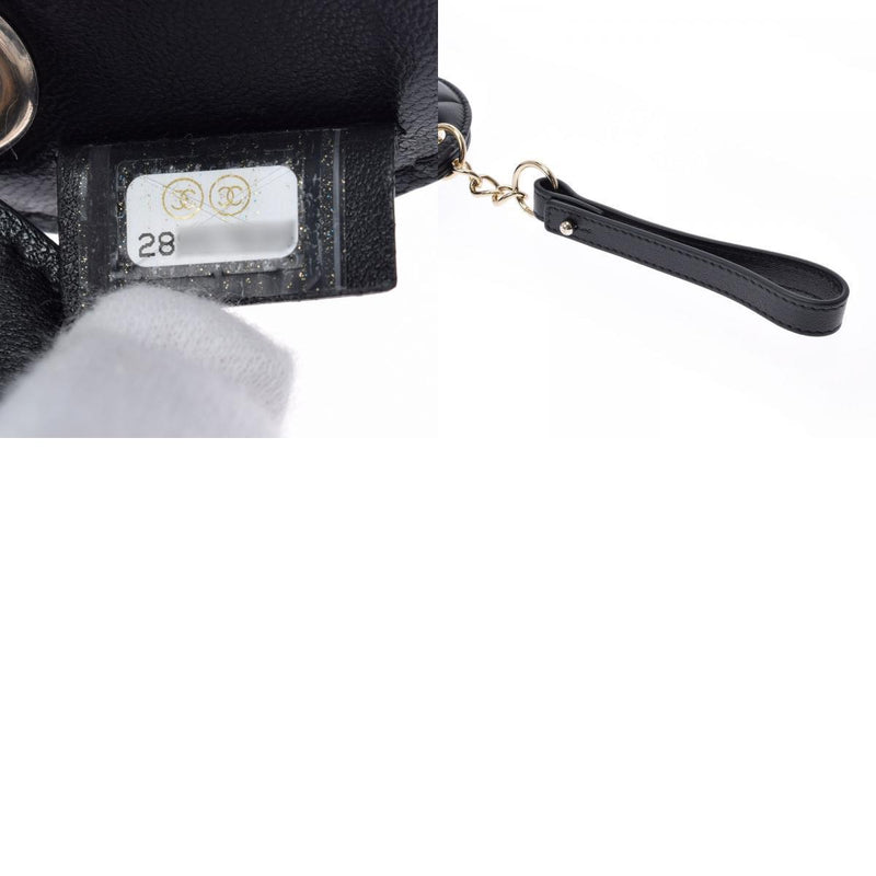 CHANEL Chanel Matrasse Name Tag Bag Charm Black Unisex Lambskin Keychain