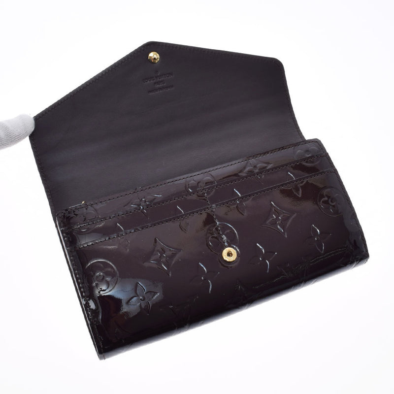 LOUIS VUITTON Louis Vuitton Verni Portofeuil Sarah Amarant M90152 Unisex Monogram Long Wallet