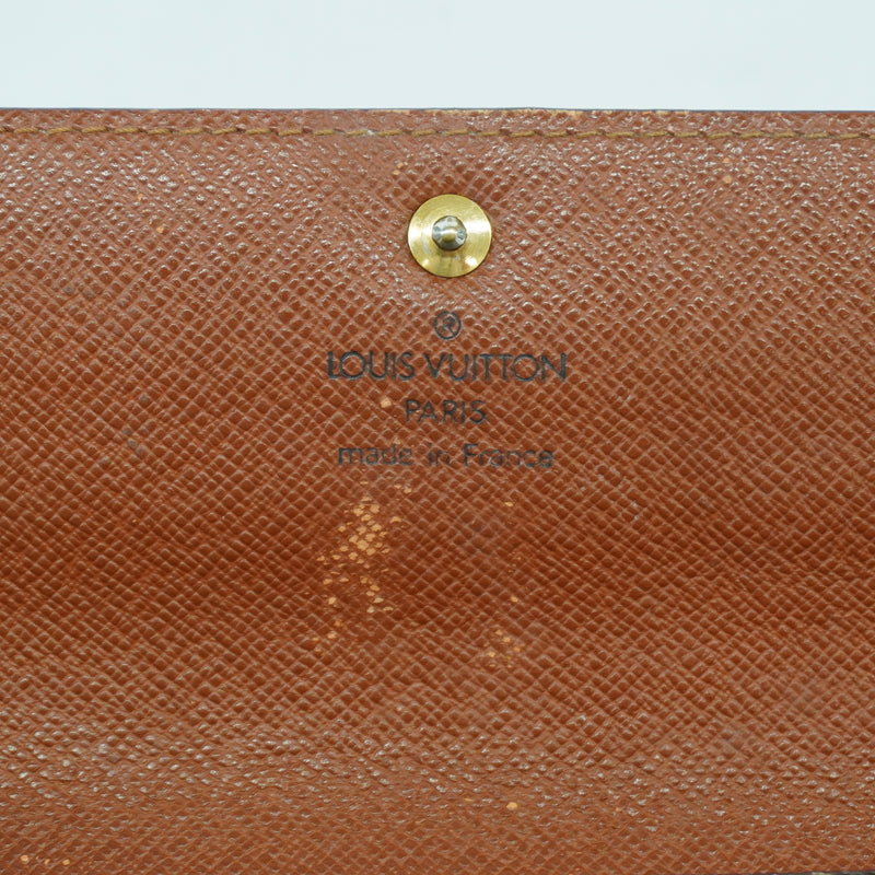 Auth Louis Vuitton Monogram Portomone Credit M61725 Womens Long Wallet (bi-fol