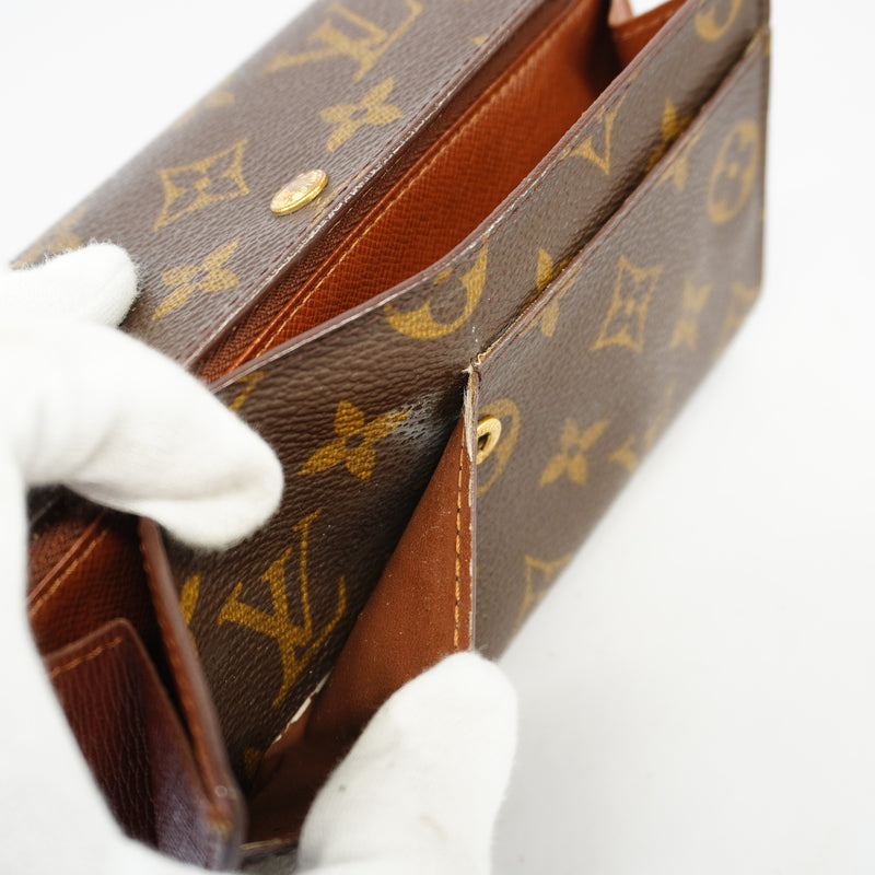 Auth Louis Vuitton Monogram Portomone Credit M61725 Womens Long Wallet (bi-fol