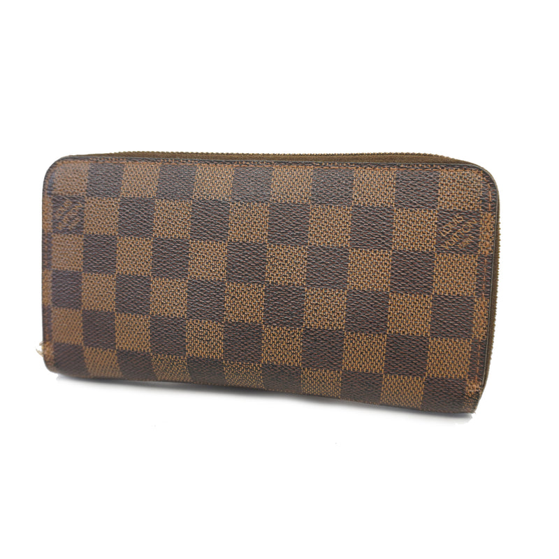 Auth Louis Vuitton Damier Zippy Wallet N60015 MenWomenUnisex Long Wallet (bi-fold)