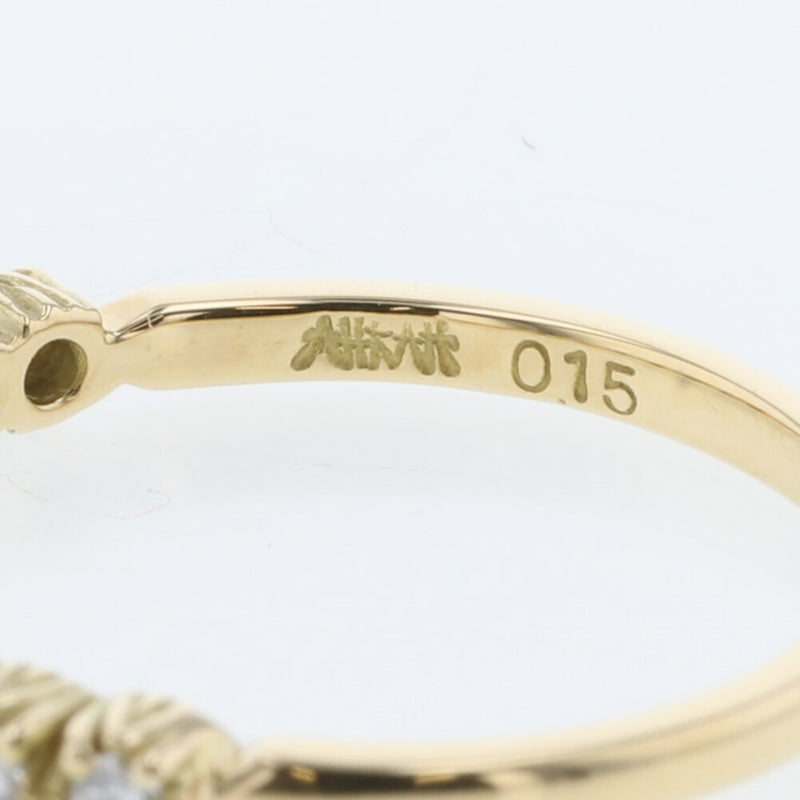 Aker Ring Half Eternity Diamond 10P 0.15ct K18 Yellow Gold Ladies AHKAH K10219113
