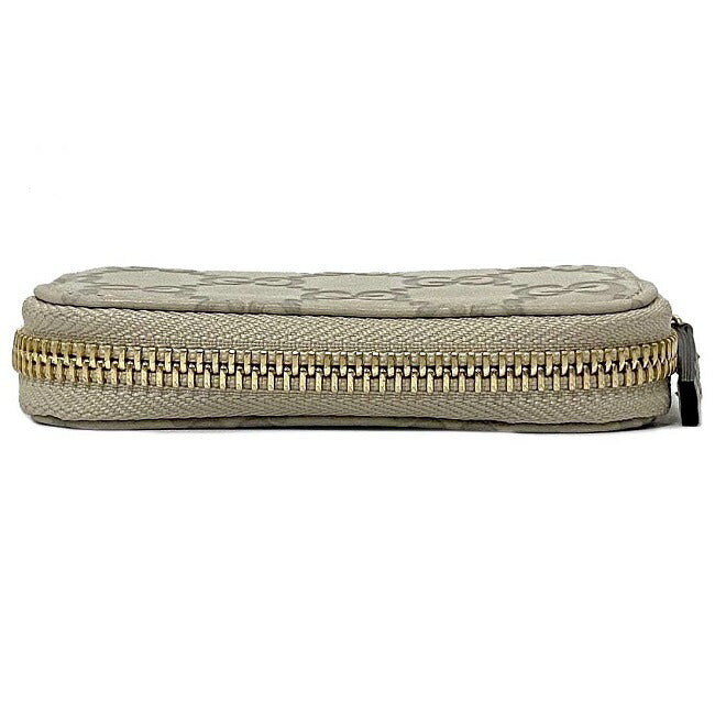 Gucci Coin Case Ivory Beige GG Shima 324801 Purse Leather GUCCI Wallet Round Card Womens Mens