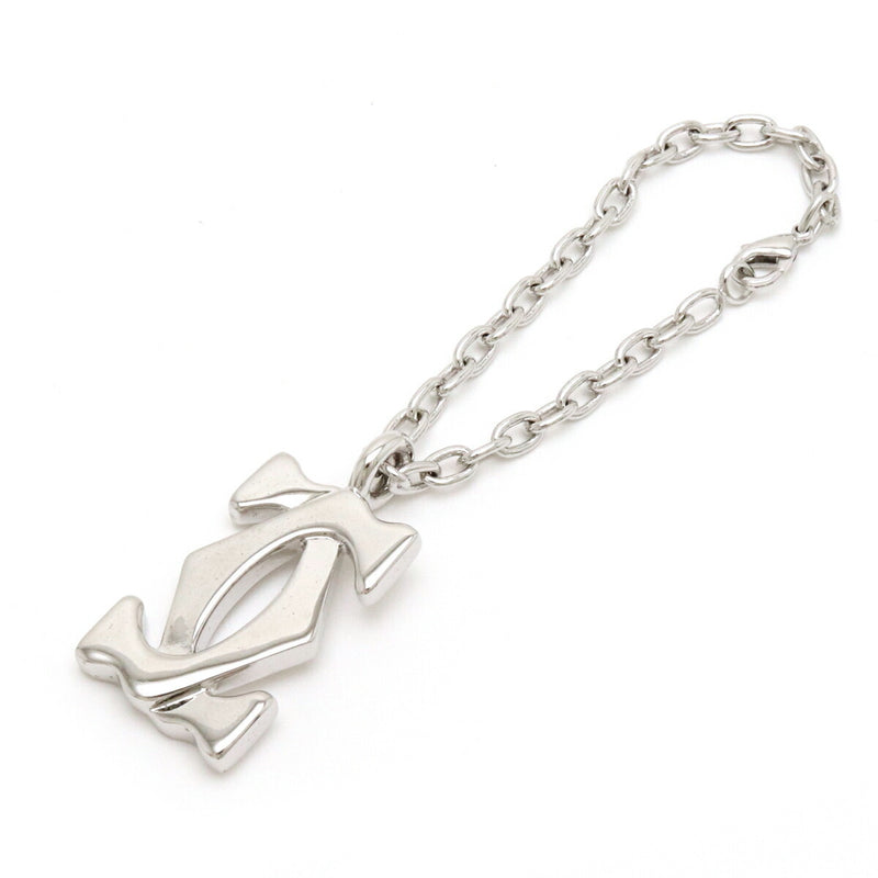 Cartier 2C Motif Charm Bag Keychain Silver Color T220190