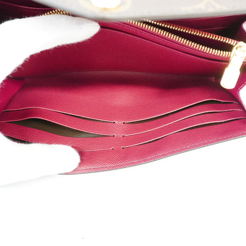 Auth Louis Vuitton Monogram Portefeuille Sara M62234 Womens Long Wallet Fuchsia