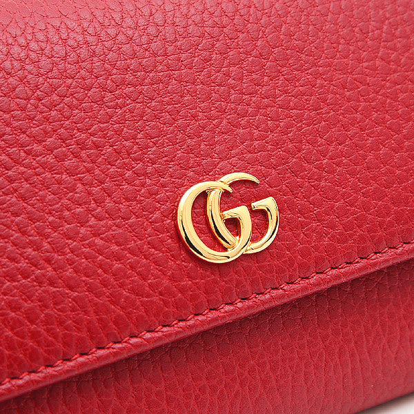 Gucci Petit Marmont Bi-Fold Wallet Leather Red 456116