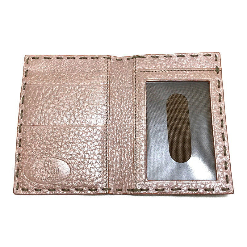 FENDI selleria card case pass leather pink ladies with box 7M0145