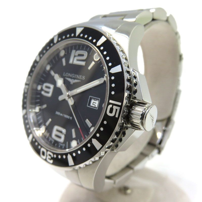LONGINES Longines HydroConquest Date L3.640.4 Quartz Mens Watch Black Dial