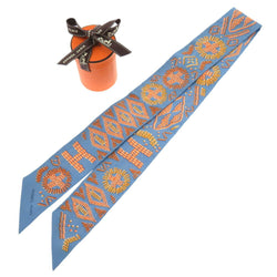 Hermes Twilly Kelly Ampelle Silk Blue Scarf