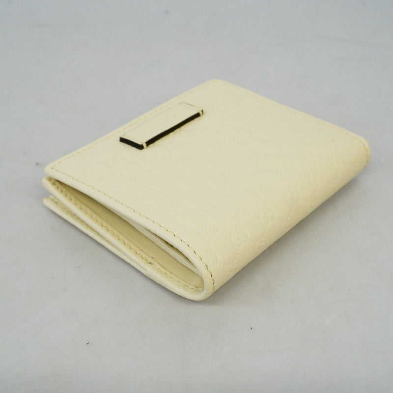 Auth Gucci Guccissima Bi-fold Wallet 510318 Womens Leather Wallet (bi-fold) Off-white