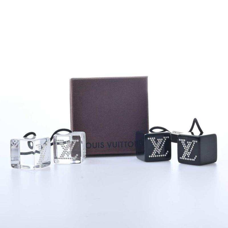 Louis Vuitton Rhinestone Resin Womens Hair Tie BlackClear