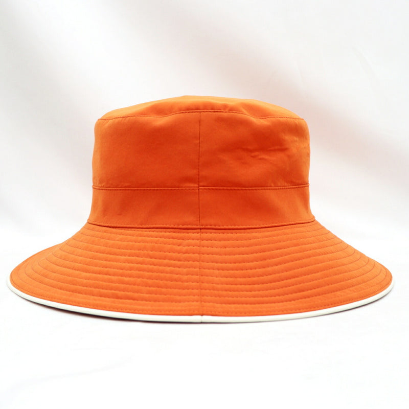 Hermes Lamb Leather Switching Bucket Hat Ladies Orange 58