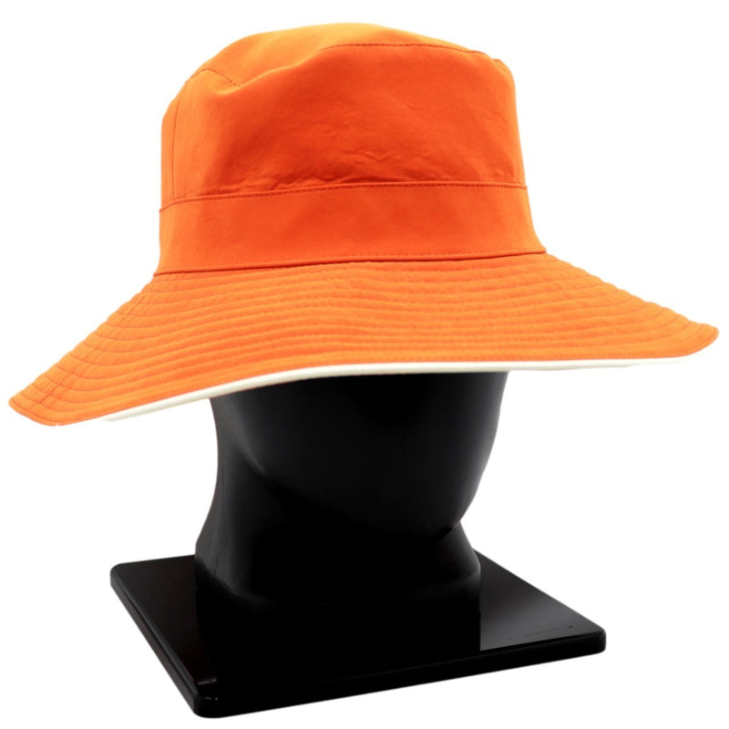 Hermes Lamb Leather Switching Bucket Hat Ladies Orange 58