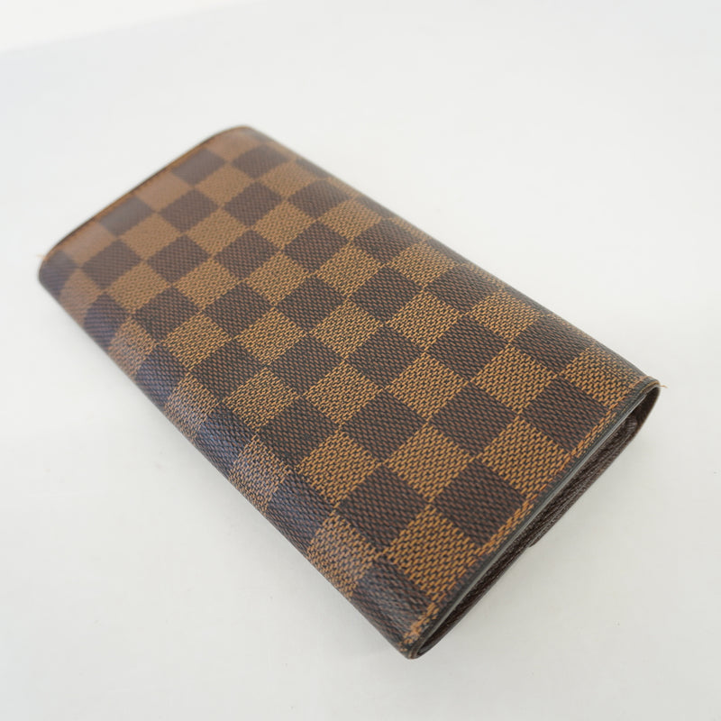 Auth Louis Vuitton Damier Portofeuil Sara N61734 Womens Long Wallet (bi-fold)