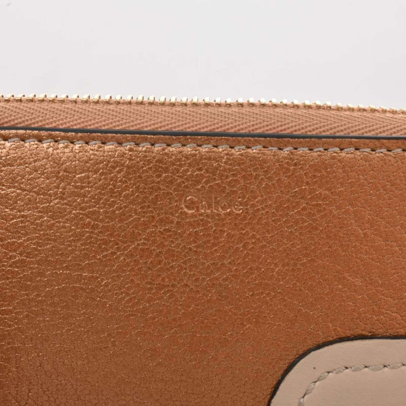 Chlo Leather Card Case Gold