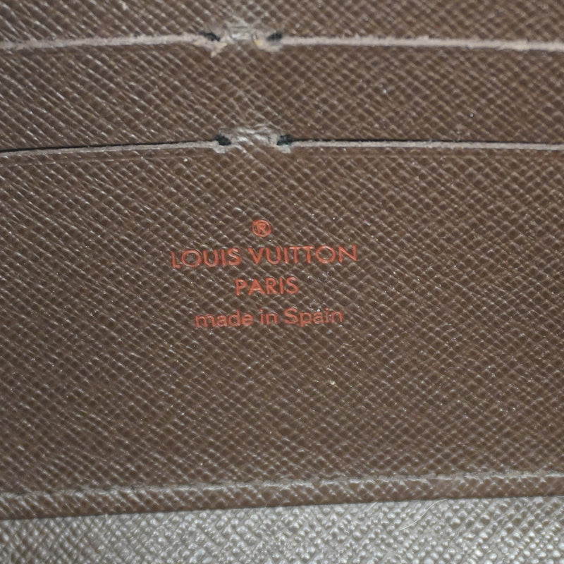 Auth Louis Vuitton Damier Zippy Wallet N60015 MenWomenUnisex Long Wallet (bi-fold)