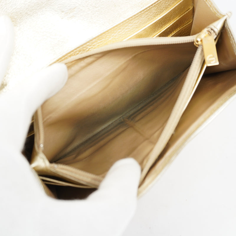 Auth Cartier Bifold Long Wallet Womens Leather Long Wallet (bi-fold) Gold