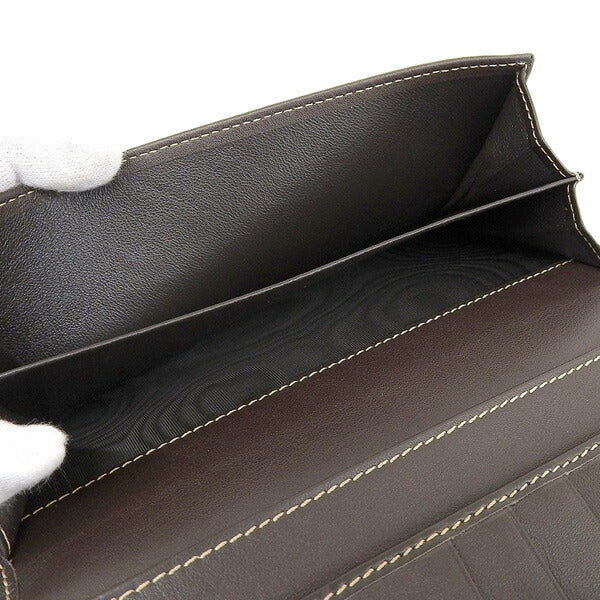 Gucci Womens GG CanvasLeather Long Wallet (bi-fold) Brown